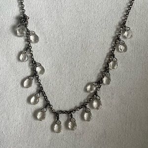 Vintage Silpada Sterling Silver Crystal Drop Necklace N1661
